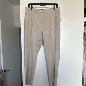 Theory Tan Tailored Trousers with Straight-Leg Silhouette